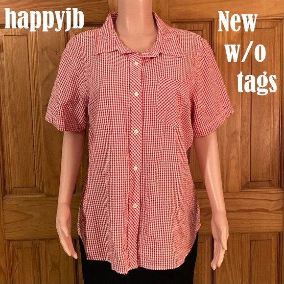 NWOT Vintage Basic Editions Short Sleeve Blouse Size 18W - Picture 2 of 11